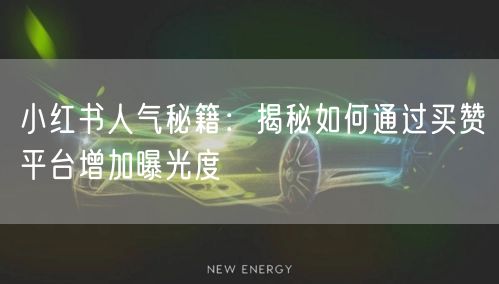 小红书人气秘籍：揭秘如何通过买赞平台增加曝光度