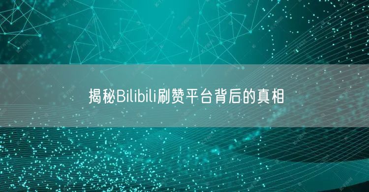 揭秘Bilibili刷赞平台背后的真相