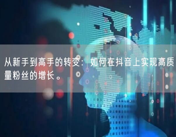 从新手到高手的转变：如何在抖音上实现高质量粉丝的增长。