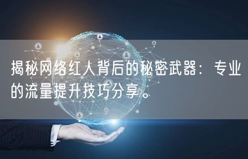 揭秘网络红人背后的秘密武器：专业的流量提升技巧分享。