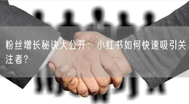 粉丝增长秘诀大公开:小红书如何快速吸引关注者?