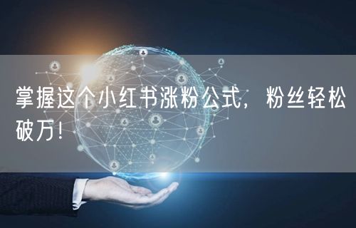 掌握这个小红书涨粉公式，粉丝轻松破万！